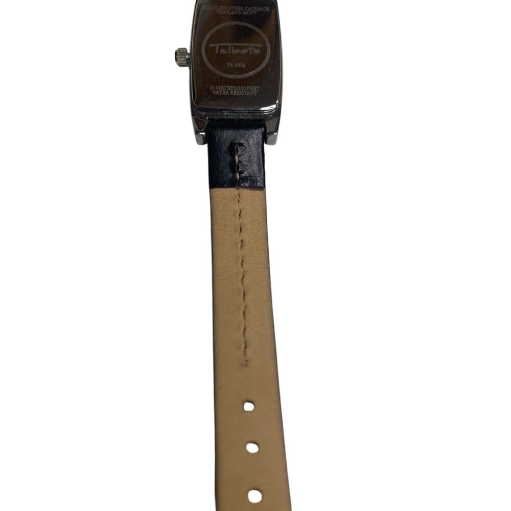 Talbots Womens Wristwatch Silvertone Rectangular Face Working - Picture 7 of 8
